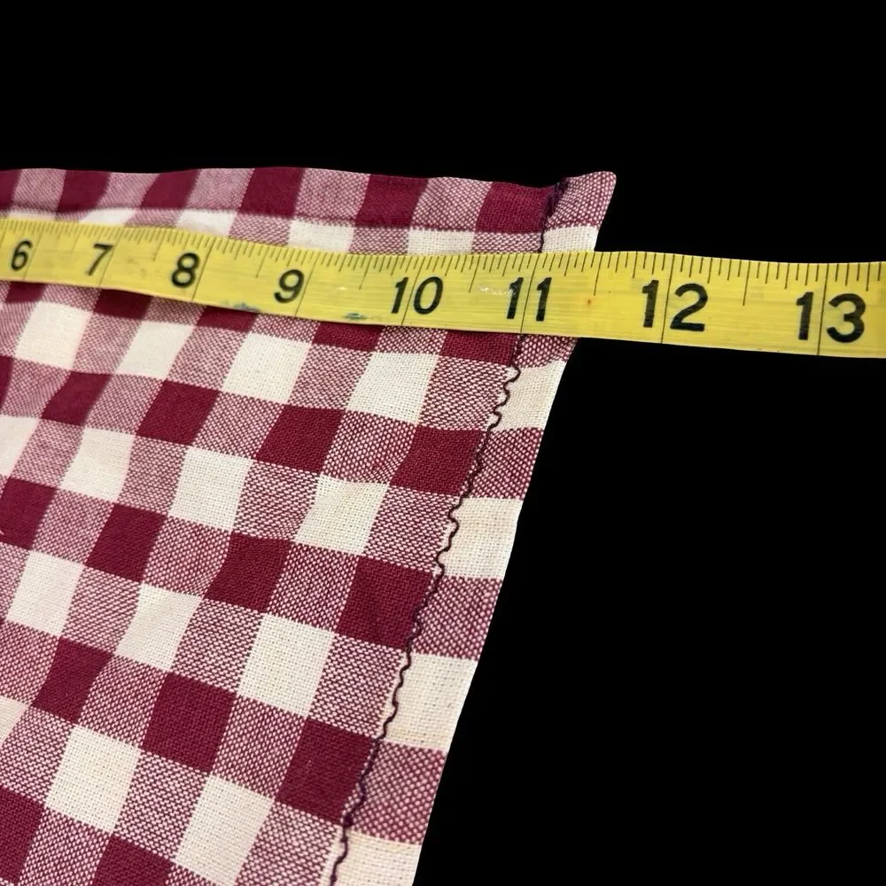 11 Napkins 8 Rings Buffalo Plaid Red Beige 21x11.5 inches Unbranded